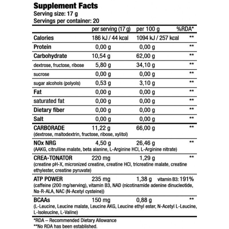 BIOTECH NITROX THERAPY Avant Entraînement BIOTECH USA