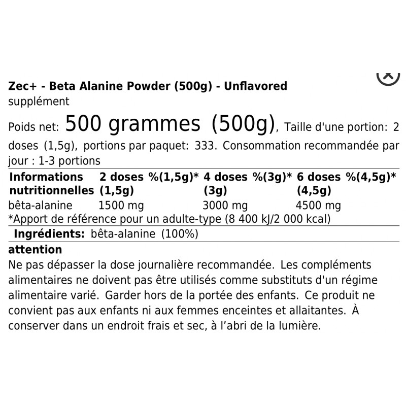 ZEC+ Beta Alanine Powder