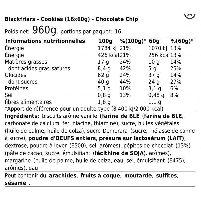 BLACKFRIARS COOKIES 16x60G