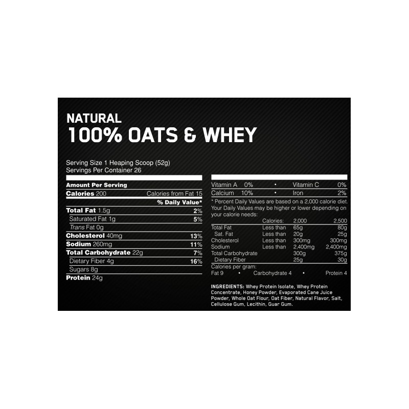 OPTIMUM NUTRITION 100% OATS&WHEY Petit déjeuner OPTIMUM NUTRITION